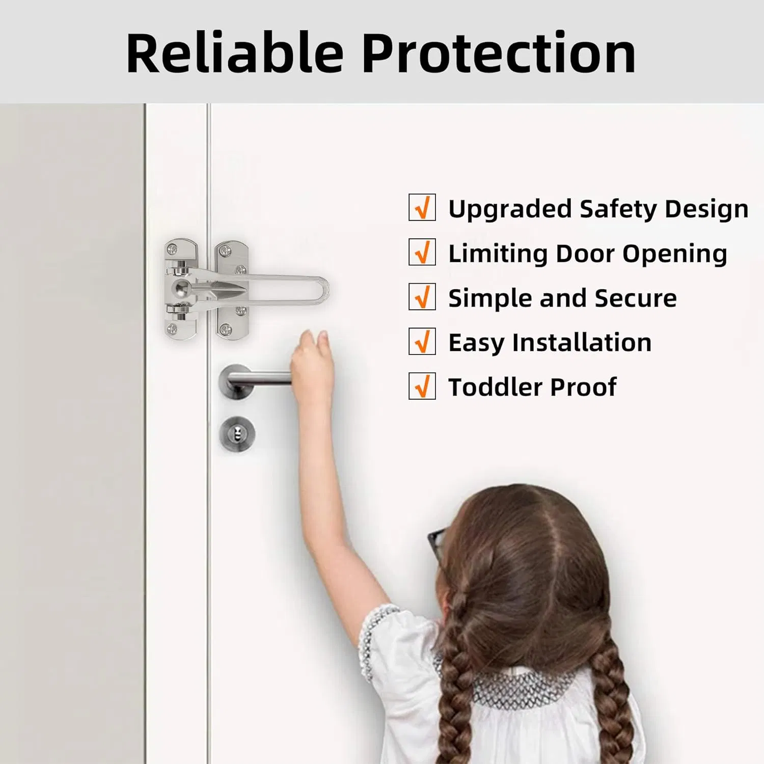 Mdsf01-Sn Die-Cast Zinc Security Latch, Satin Nickel Finish