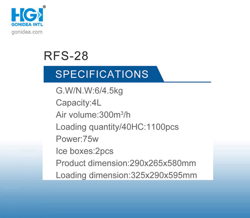 Electric Air Best Cooler with 4L Water Tank 75W Approvled Factory Rfs-28