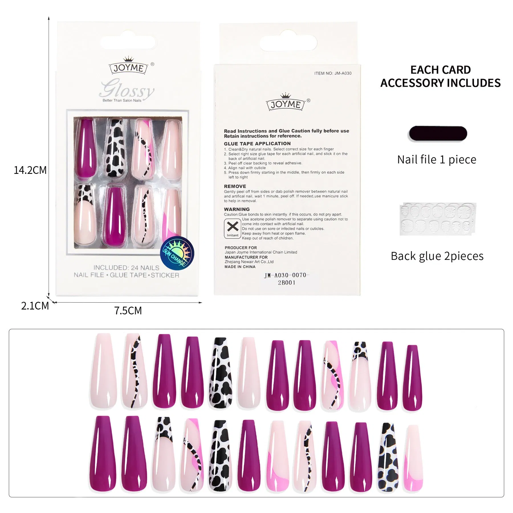 False Nails Extra Long Fake Nails Press on Nails UV Sensitive Nail Art