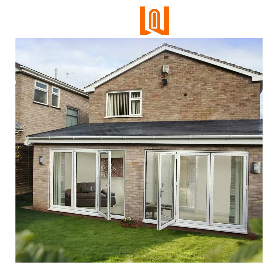 Wanjia Customized Patio Plastic Accordion UPVC Folding Glass Partition PVC Doors