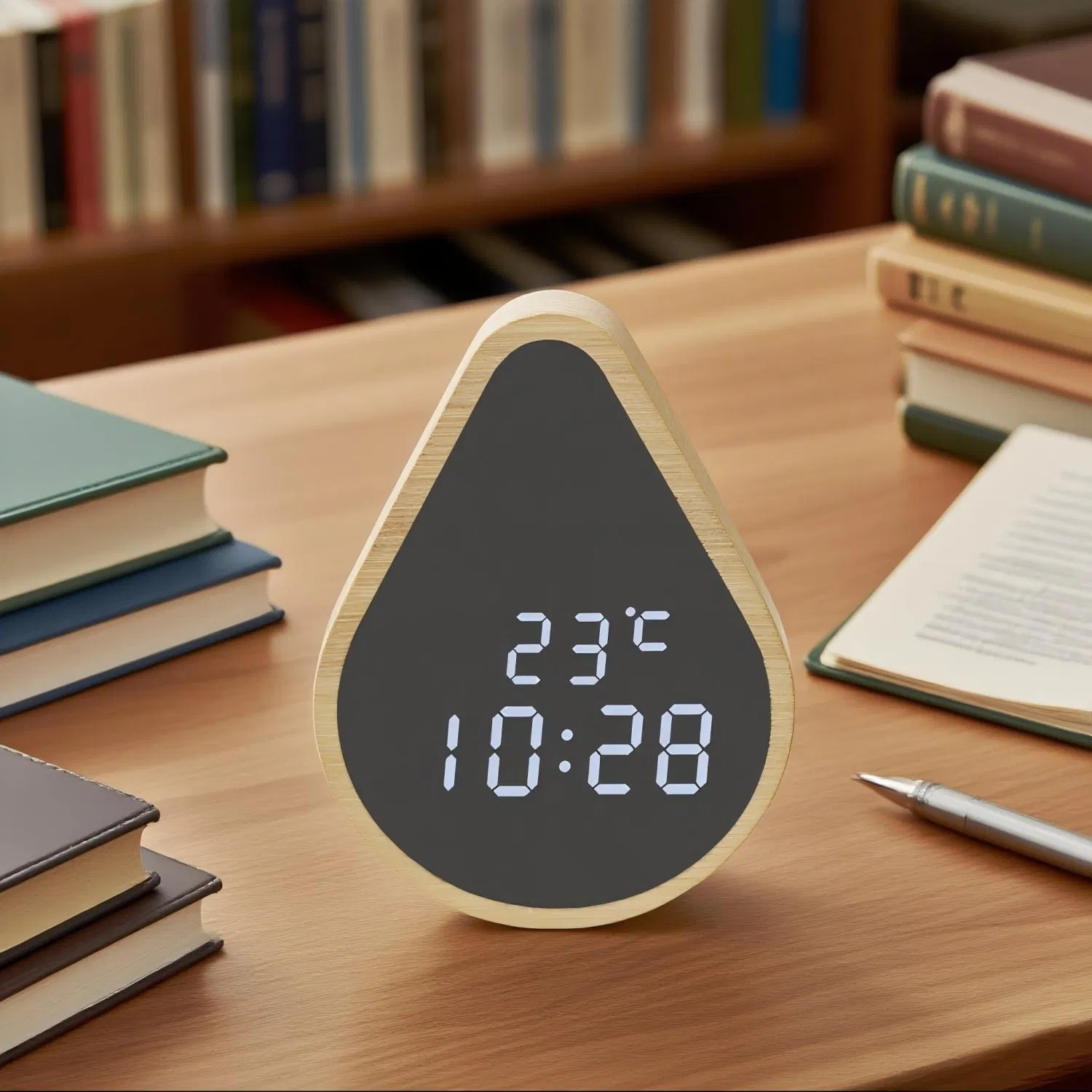 New Gift Eco Friendly Natural Bamboo Tumbler Alarm LED Smart Clock