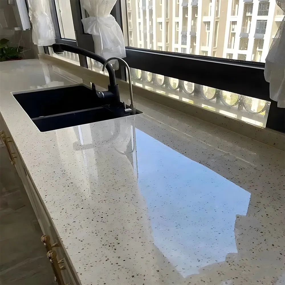 Customized Oliky Artificial Stone Kitchen Island and Countertop Design