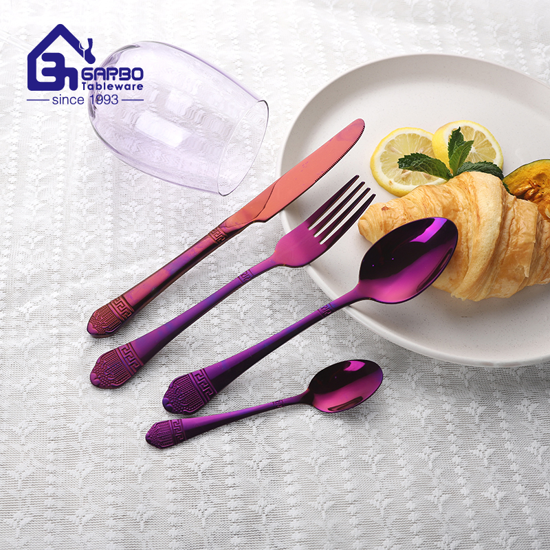 China Factory New Design Blue Stainless Steel Dinner Knife for Table Use