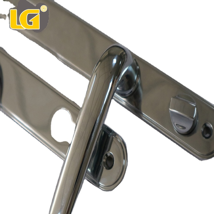 Bright Chrome Zinc Aluminum Sliding Door Handle and Lock Set