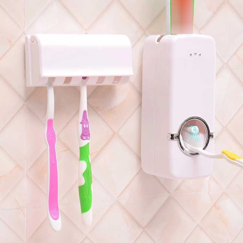 Hot Selling Popular Gift Bathroom Set B535 Multi-Function Toothbrush Holder Toothpaste Dispenser