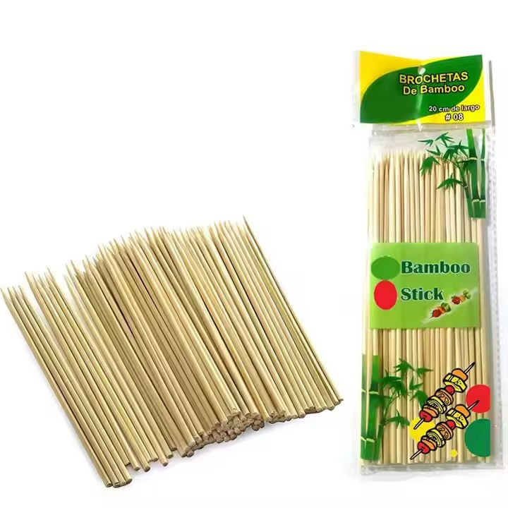 Biodegradable Round Bamboo Skewers BBQ Sticks
