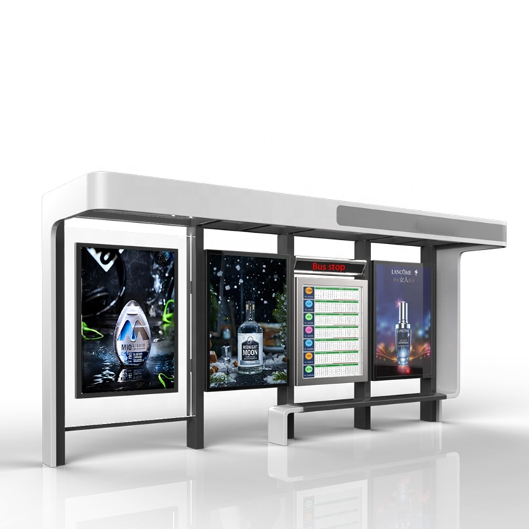 Urban Street Aluminum Bus Shelter Station Customization
