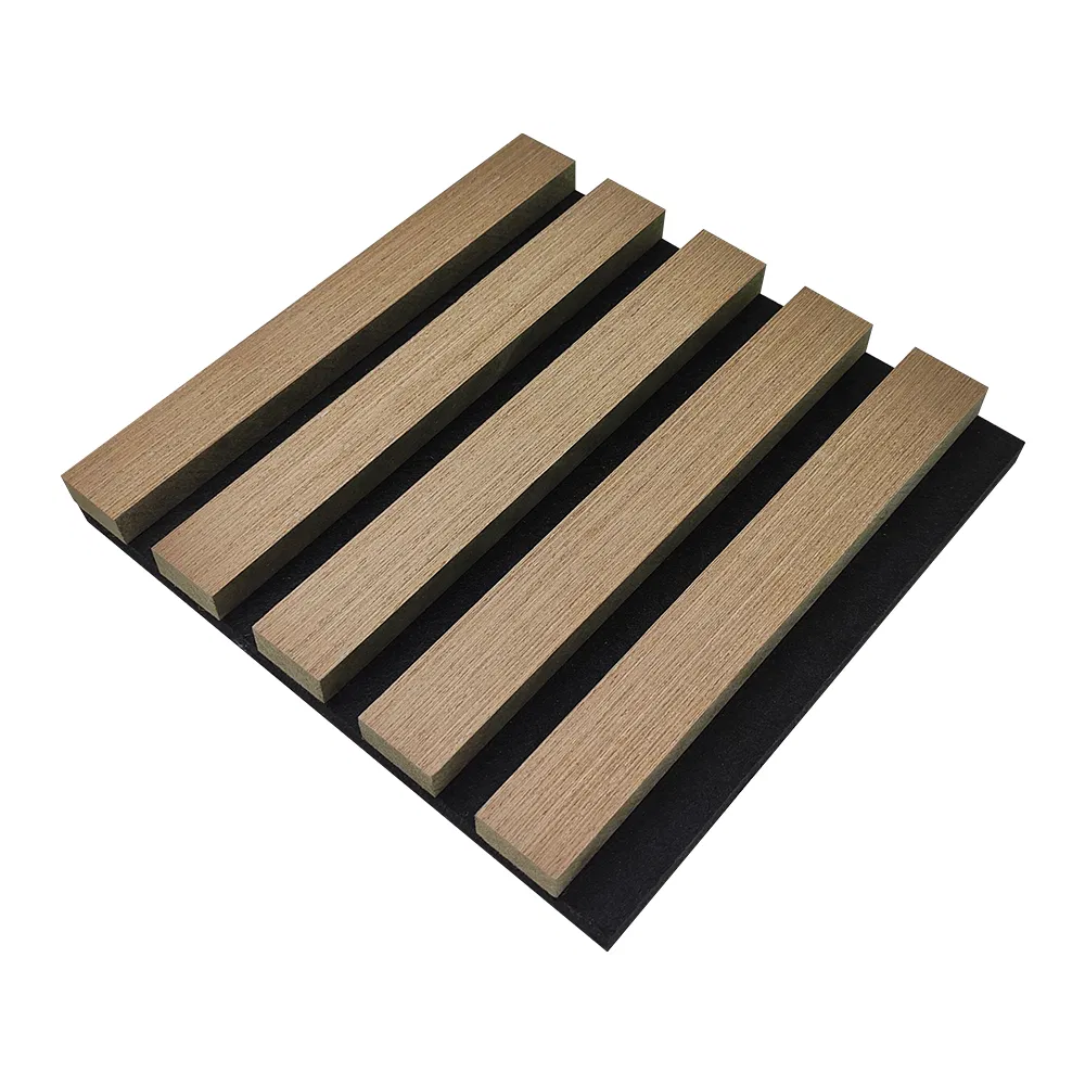 Decoration Wall Panel E1 Grade Flame Retardant Material MDF Pet Wooden Slat Wall