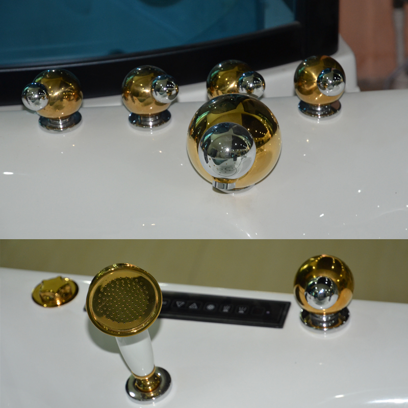 Угловая акриловая ванна с гидромассажем для двоих