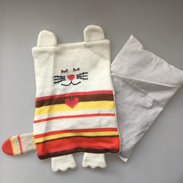 Knit Cat Cover for Microwave Heating Bag and Rubber Bag
