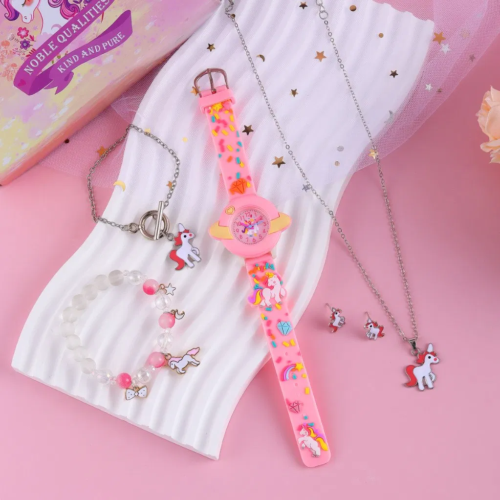 Pink Unicorn Watch Set Cartoon Cute Accessories