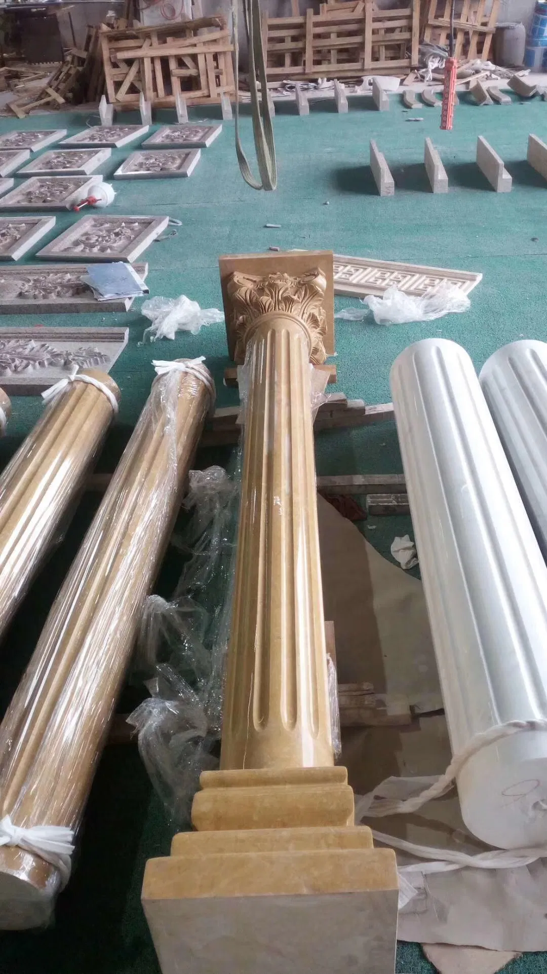 Garden Home Decorative Carved Stone Roman Pillars Marble Carving Column for Indoor Outdoor Decoration