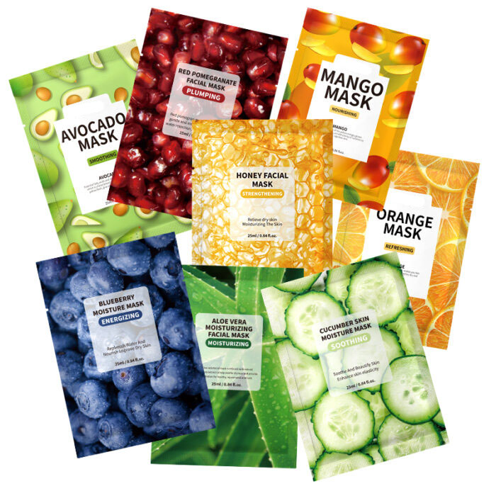 Wholesale Private Label Moisturizing Whitening Brightening Avocado Fruit Facial Masks Face Skin Care Sheet Face Mask