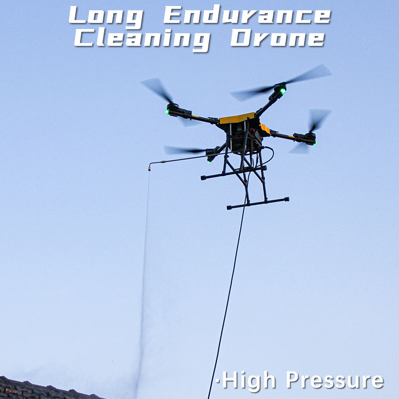 Professional Limpeza Dron High Pressure Washer Wind Resistant Building Window Washing Uav Wall Solar Panel Wash Drone Air Cleaning