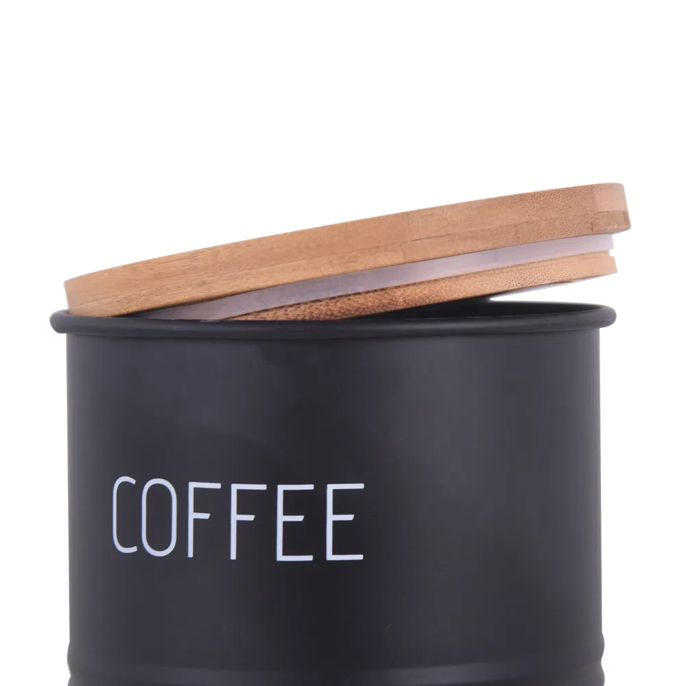 Набор банок для чая, кофе и сахара с бамбуковой крышкой