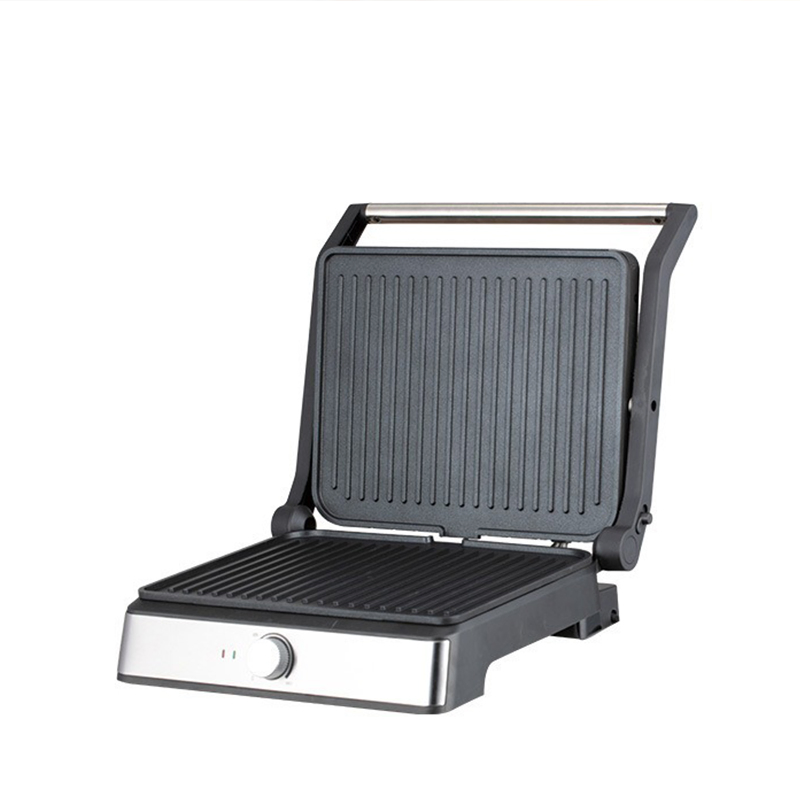 Factory Wholesale 2200W Panini Contact Grill Maker with Fixed Non-Stick Plate