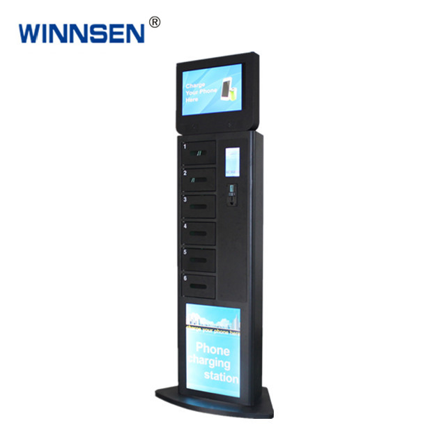 Coin Operated Ce FCC Approved Cell Phone Charging Station Kiosk for Cafe