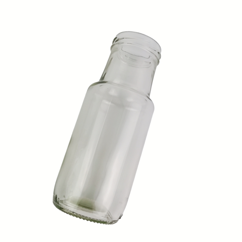 Clear 250ml Juice Bottle Drinking Glass Bottles with Metal Lid
