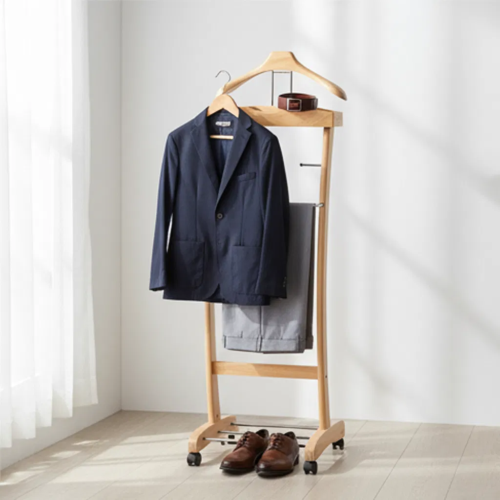 Мобильная вешалка-органайзер для одежды с полками и колесами