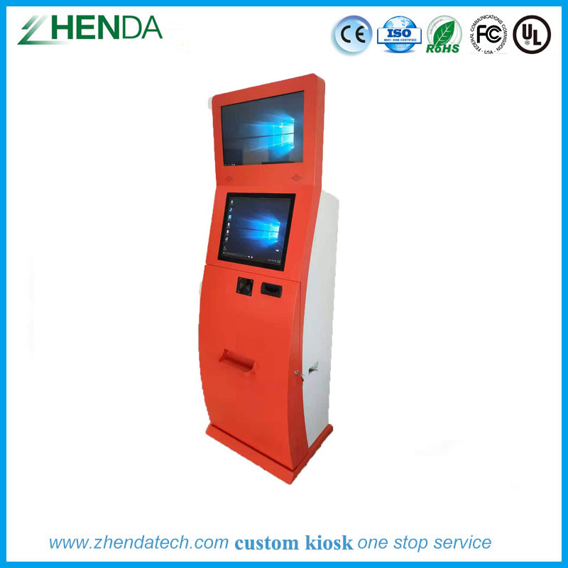 Double Touch Screen Card Dispenser Kiosk with or Code Scan/ NFC/ POS Payment