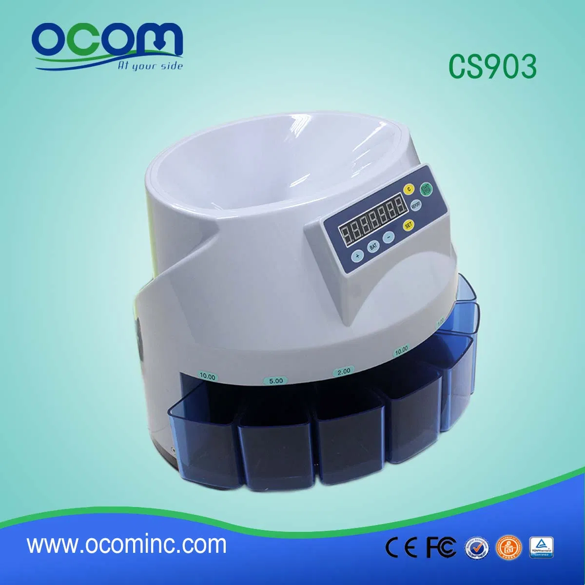 Coin Sorter Counter Machine with 8 Adjustable Holeders CS903