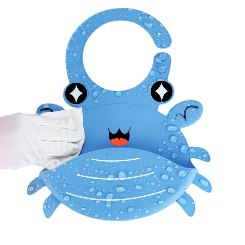 Cute Little Crab Shape Silicone Baby Bib