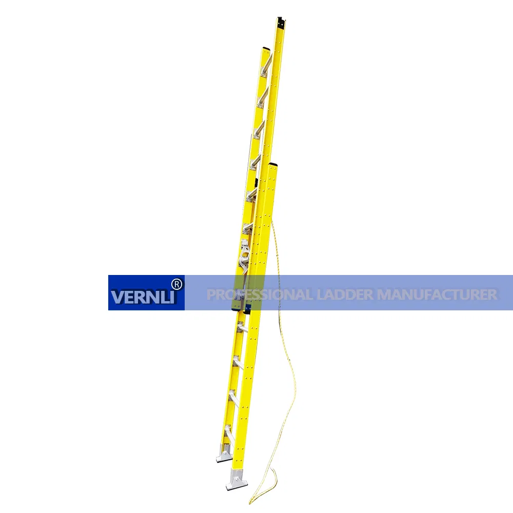 Heavy Duty Wall Support Fiberglass Extension Ladder / 2-Section Fiber Glass Ladder