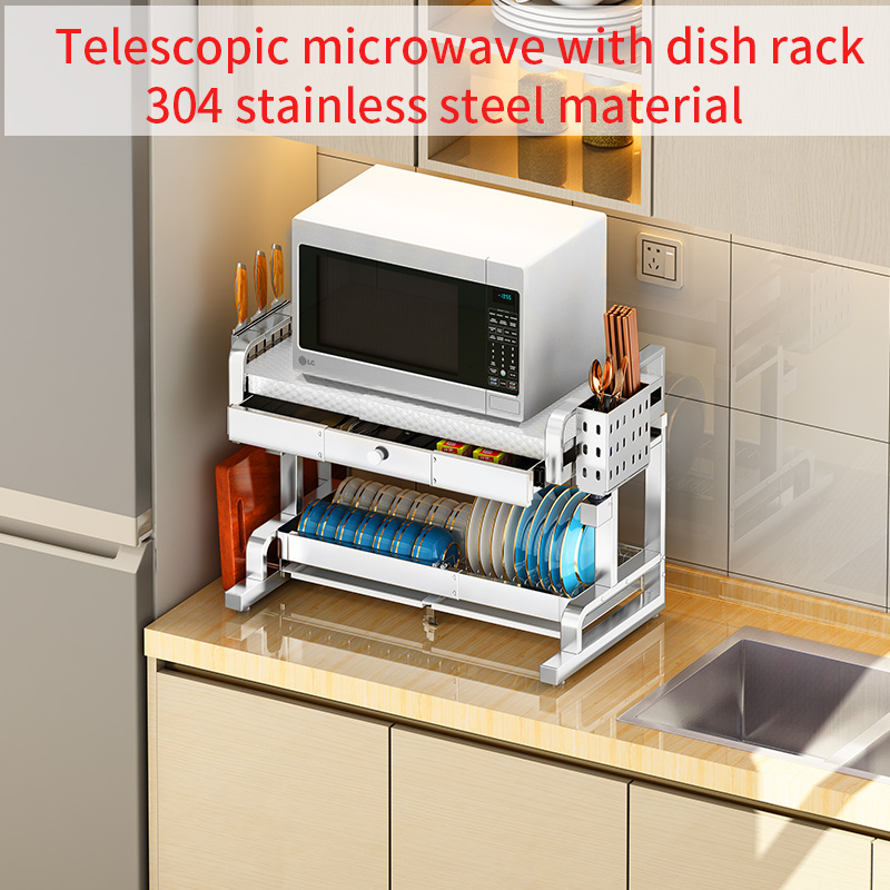 Family Kitchens Microwave Oven Stand Featuring Modern Steel Storage Rack