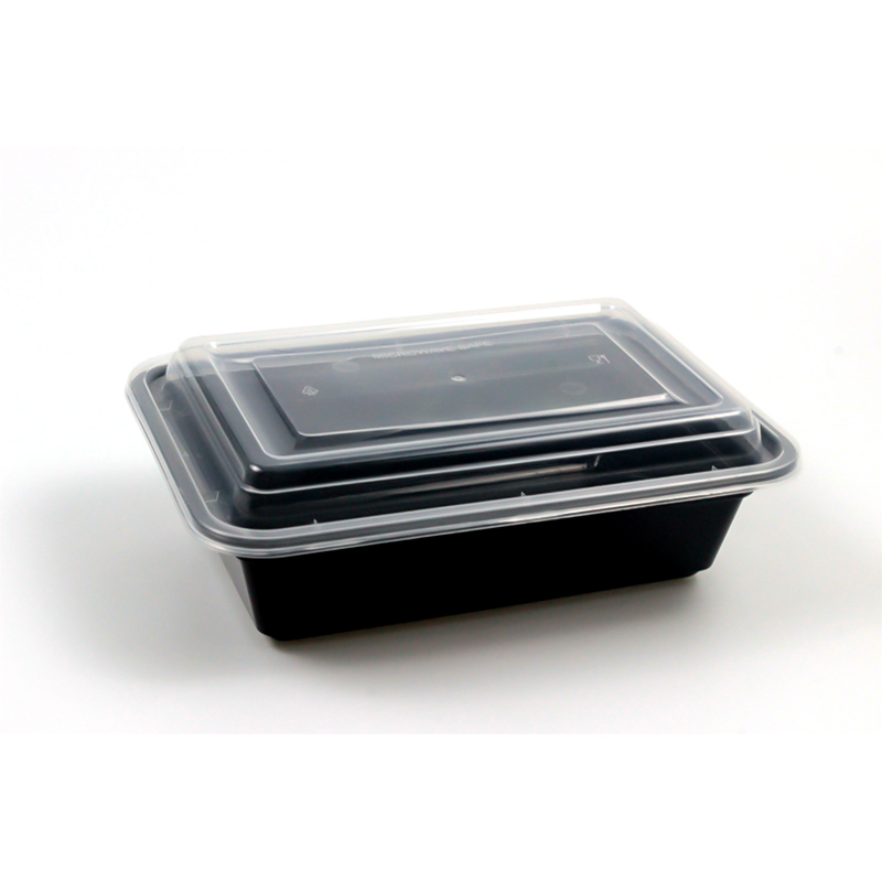 Wholesale Takeaway Disposable Plastic Tableware 220mm Length PP Plastic Rectangle Food Container with Lid Custom