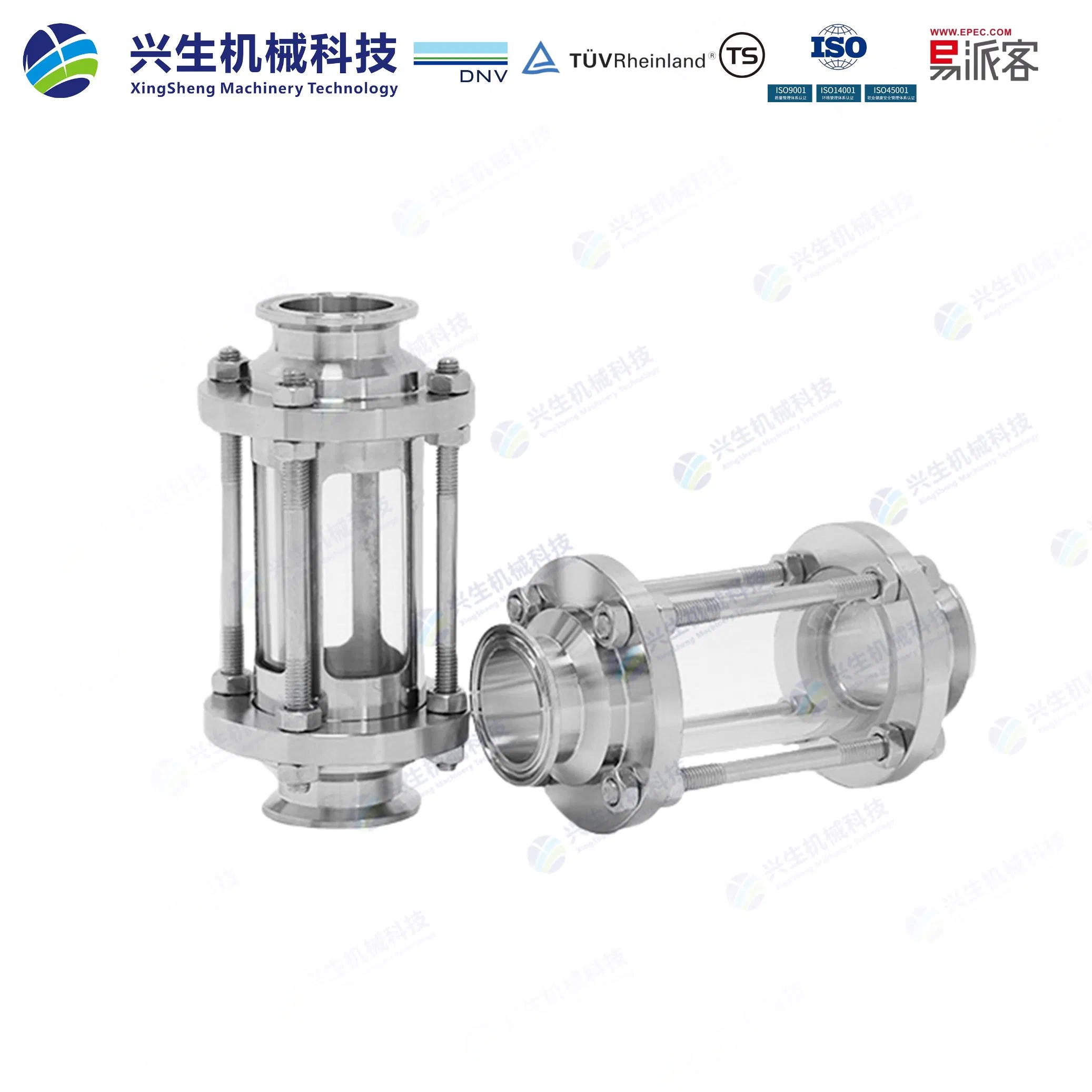 Stainless Steel 304 316L Sanitary Mirror Tri Clamp Flow Sight Glass
