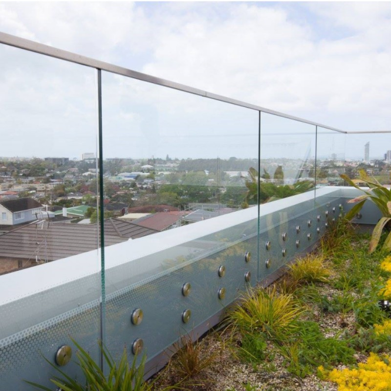 Frameless Aluminium U Channel Profile Balcony 12mm Tempered Glass Railing