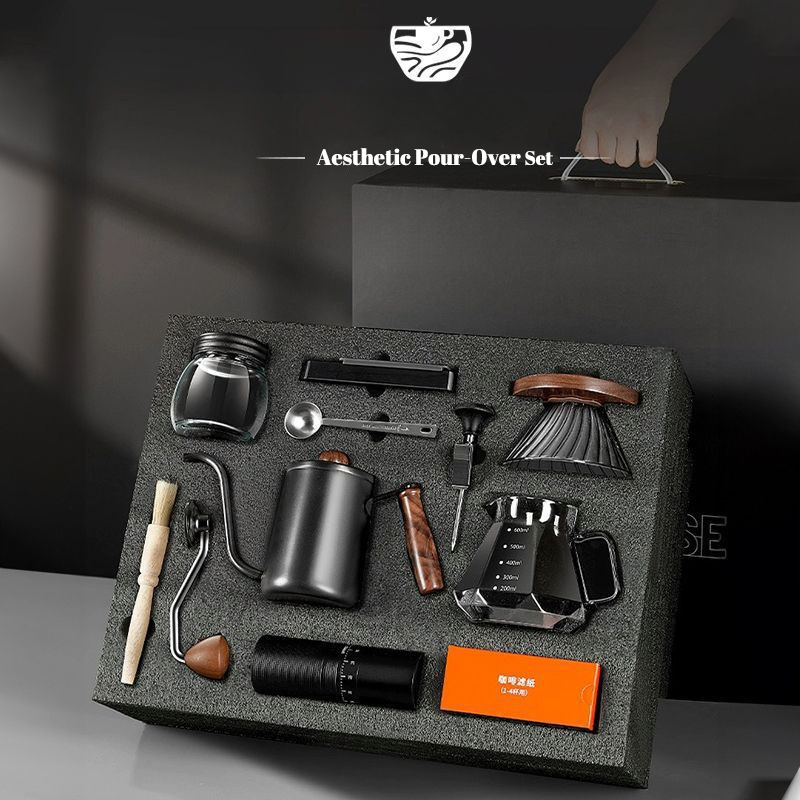 Manual Coffee Grinder Set with Filter Complete Coffee Utensils