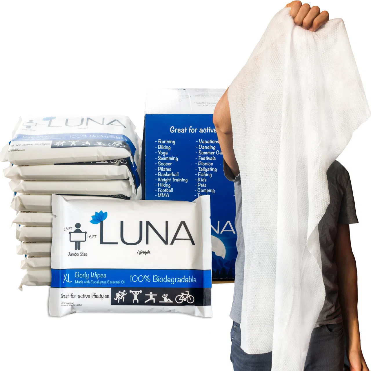 Eco-Friendly Private Labels Biodegradable Zero Cooling Wipes for Body Cleaning