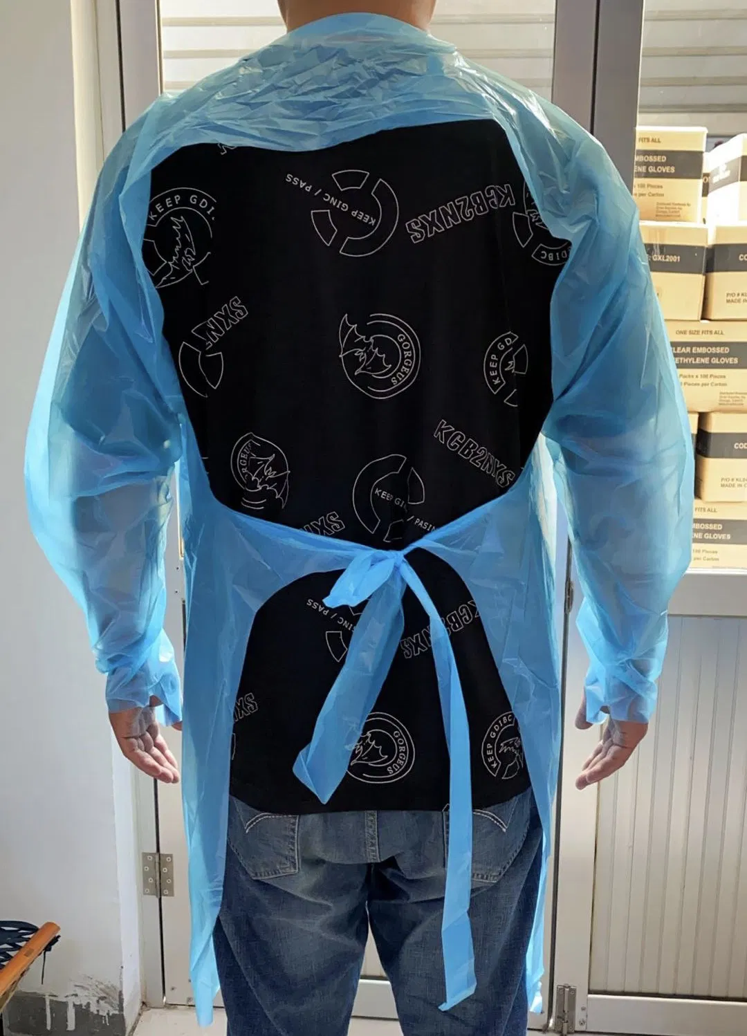 Custom Sleeve Frenum Color Oversized Disposable Medical Household Kitchen Use Waterproof Tear-Resistant Safe Food Translucent Transparent Opaque Plastic Apron