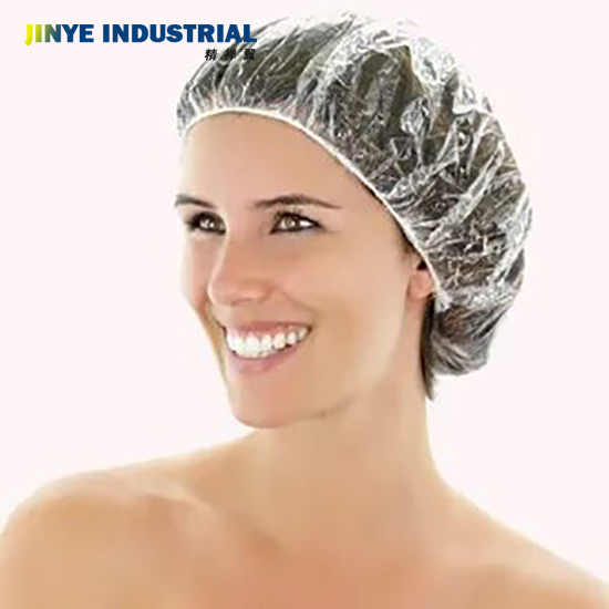 Dustproof Waterproof PE Bouffant White Plastic Shower Cap