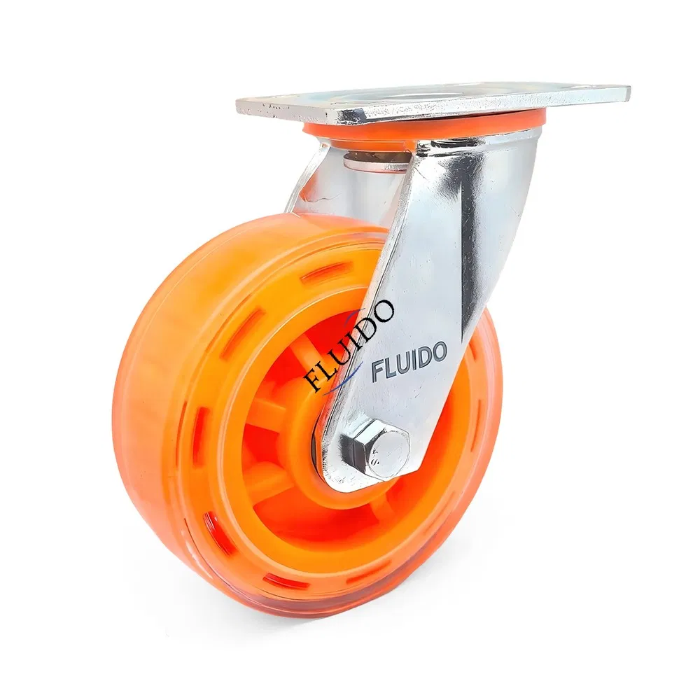 Caster Manufacturer Industrial 3/4/5 Inch Orange PVC Industrial Caster Swivel Wheels 1-Year Warranty