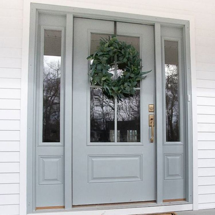 Wood Main Designs Plain Solid Wood Double Exterior Entry Doors