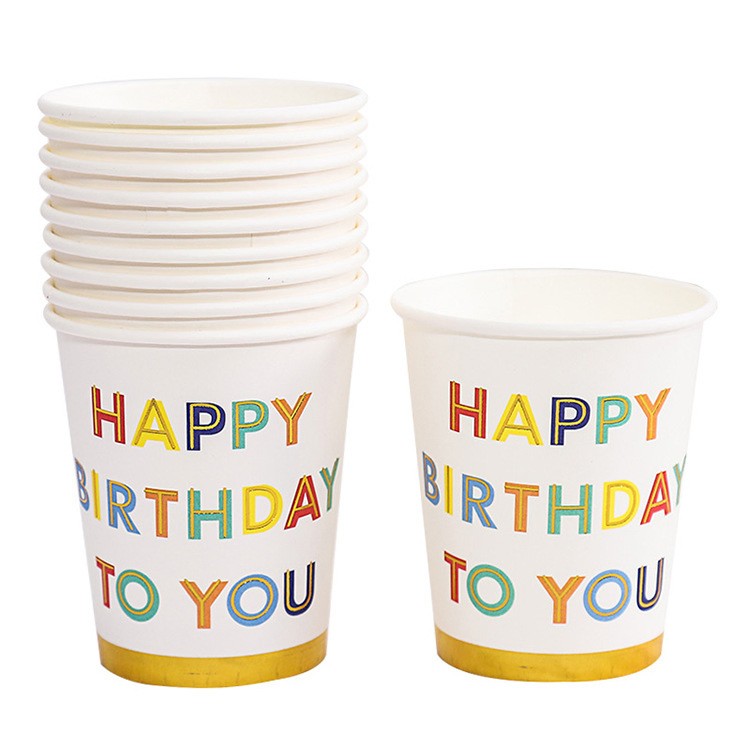 High Quality Birthday Embossing Ice Cream Double Wall Paper Cup for Coffee