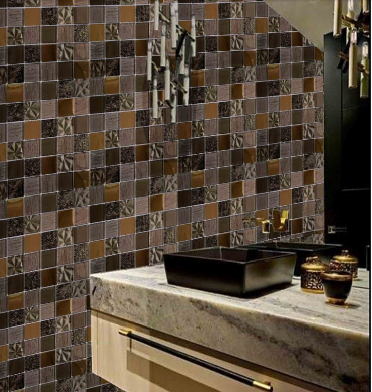 Foshan Manufacturer Glossy Blue Square Glass Swimming Pool Mosaic Tile