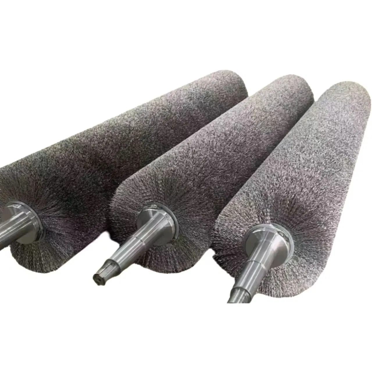 Steel Wire Roller Brush Wire Brush Roller for Polishing Industrial Wire Rust Removal Roller Brush Steel Wire Roller Brush with Shaft Wide Face Roller Brush