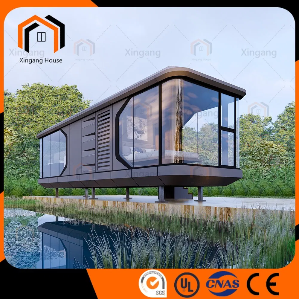 Prefabricated Modular Container Prefabricated Space Capsule House with Kitchen and 2 Rooms