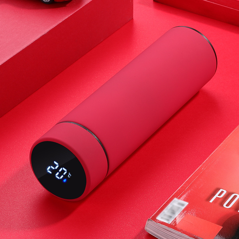 Rubber Paint LED Temperature Display Thermos Cup 304 Stainless Steel Thermos Cup Car Office Business Frosted Water Digital Vacuum Flask