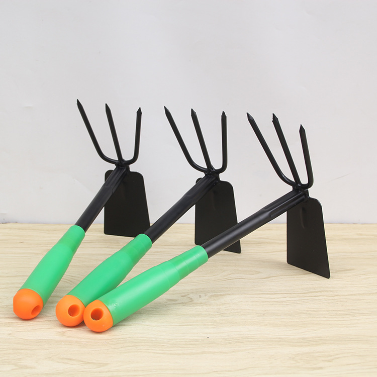 Garden Fork & Hoe W/Steel Handle