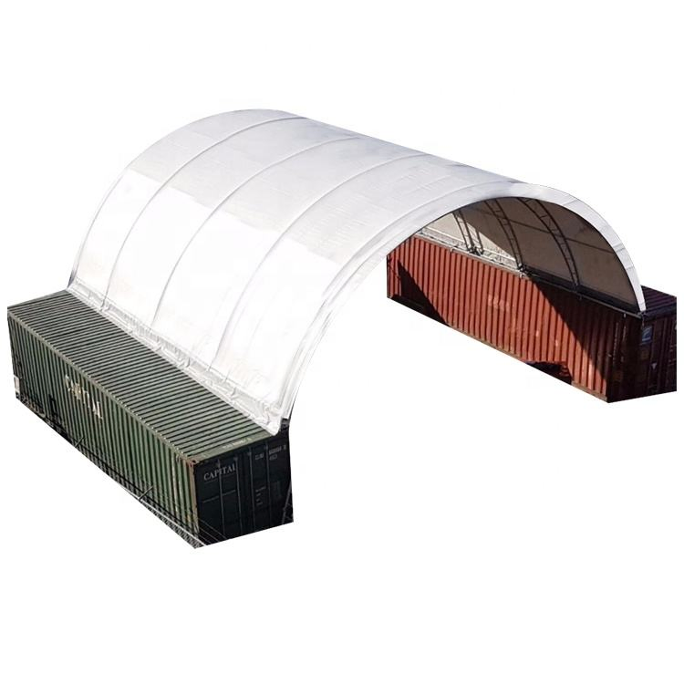 Portable Container Steel Roof Industrial Outdoor Storage Prefab Steel Structure Dome Shipping Container Shelter 20FT 40FT