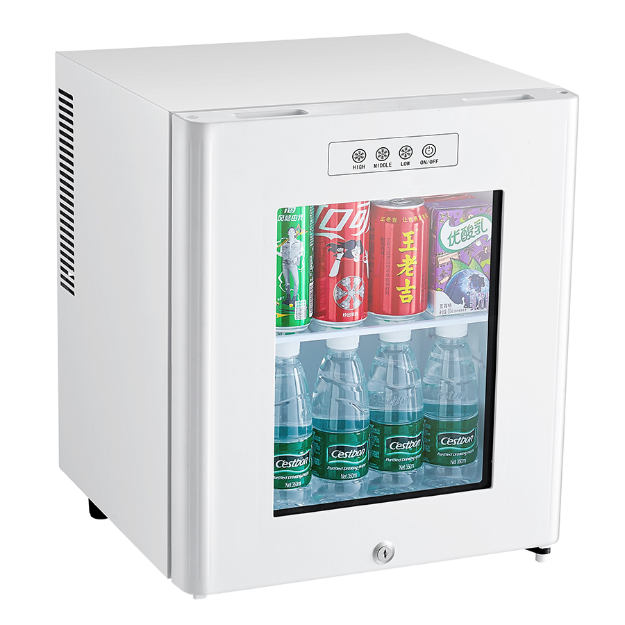 Silent Glass Door with Lower Grab Handle and Digital Thermostat Minibar Small Fridge for Guest Room