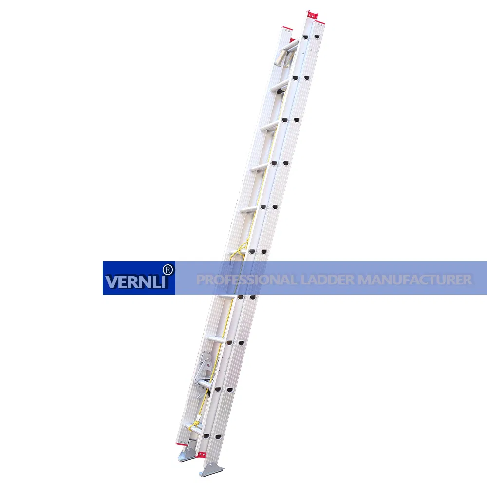 Best Selling ANSI Standard 2*8 Step Aluminum U-Channel Pulley and Rope Operated Foldable Industrial Ladder