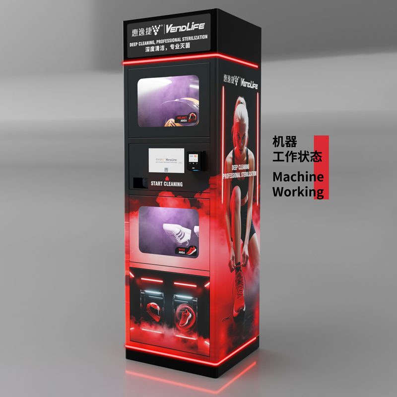 Vendlife Dual Compartment Cleaning and Disinfection Bike Motorcycle Helmet Cleaning Vending Machine Shoes Vendo Machine for Dry Washing and Deodorant
