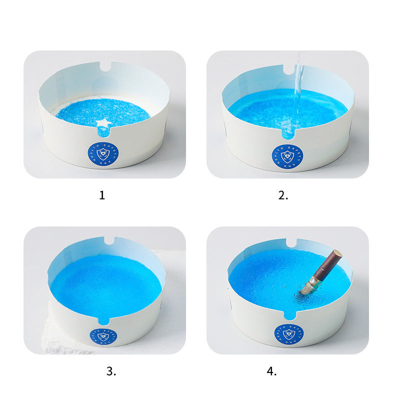 Single-Wall Paper Ashtray with Safety Ash Extinguishing Sand - Custom Branding for Office, Restaurant & Outdoor Events