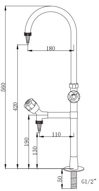 Лабораторный кран двойной/тройной подачи воды