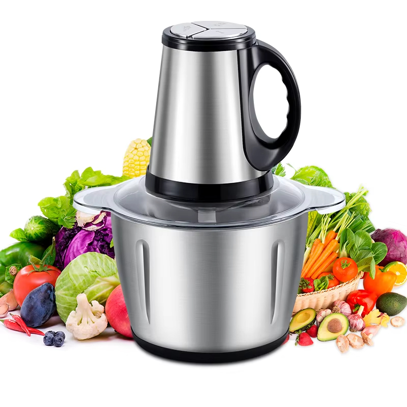 Small Best Meat Home Kitchen Chopper Food Grinders Stainless Steel Chopper Automatic 2L 3L Electric Meat Grinder for Sale